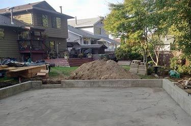 Concrete foundation ready for custom build