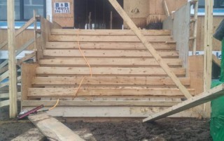 Forming for concrete stairs