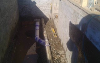 Perimeter drainage system installation of a home in burnaby