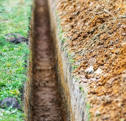 drainage excavation trench