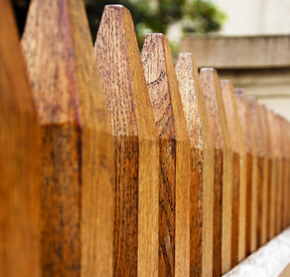 Hardscape wooden fence